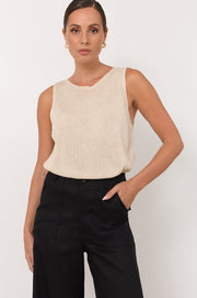 Beau Sleeveless Knit Top (Natural)