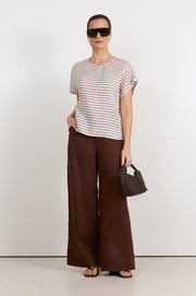 Scooped Textured Crossbody Bag (Chocolate)