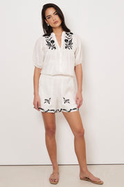 Trinity Embroidered Short (White)