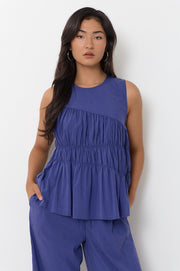 Evren Sleeveless Top (Blue)