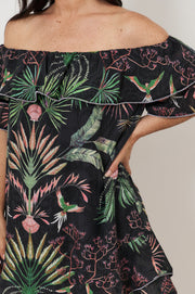 Havana Off Shoulder Frill Dress (Print)
