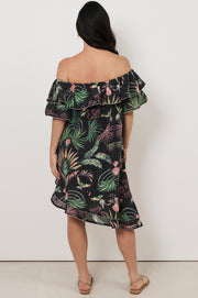 Havana Off Shoulder Frill Dress (Print)
