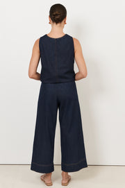 Agatha Crop Lightweight Denim Pant (Denim)