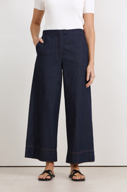 Agatha Cropped Lightweight Denim Pant (Denim)