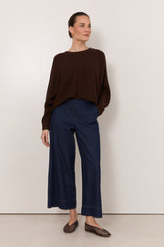Agatha Cropped Lightweight Denim Pant (Denim)