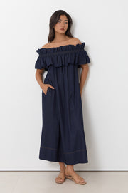 Luella Frill Lightweight Denim Dress (Denim)