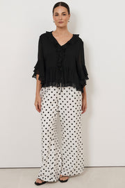 Fleur Frill Top (Black)