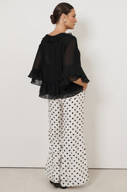 Fleur Frill Top (Black)