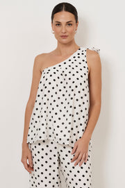 Frida One Shoulder Tie Top (Spot)