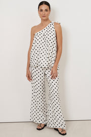 Frida One Shoulder Tie Top (Spot)