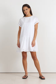 Leonie Linen Short Dress (White)