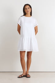 Leonie Linen Short Dress (White)