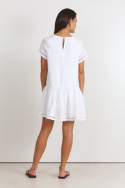 Leonie Linen Short Dress (White)