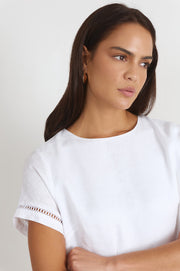 Leonie Linen Short Dress (White)