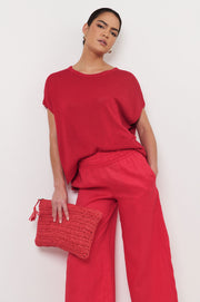 Helene Knit Top (Red)