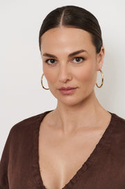 Mid Size Organic Shape Hoops (Gold)