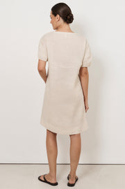 Maura Tie Detail Short Dress (Stone)