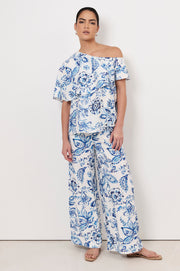 Sia Asymmetric Frill Top (Print)