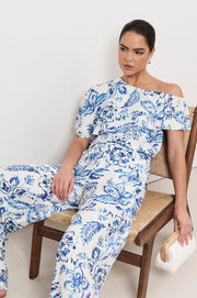 Sia Asymmetric Frill Top (Print)