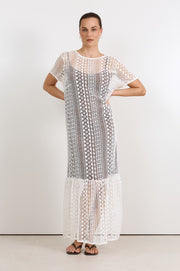 Rio Lace Maxi Dress (White)