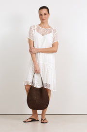 Leonie Lace Short Dress (White)