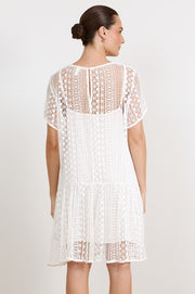 Leonie Lace Short Dress (White)