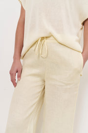 Edith Ric Rac Trim Crop Pant (Lemon)