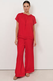 Asani Wide Leg Pant (Red)