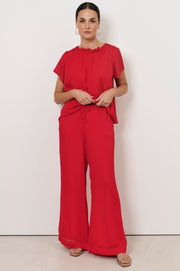 Asani Wide Leg Pant (Red)