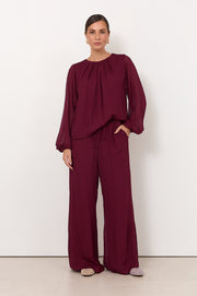 Candice Long Sleeve Top (Wine)