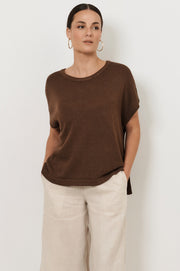 Helene Knit Top (Chocolate)