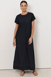 Lottie Lightweight Denim Maxi Dress (Denim)