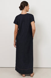 Lottie Lightweight Denim Maxi Dress (Denim)
