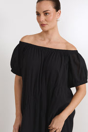 Delani Off Shoulder Maxi Dress (Black)