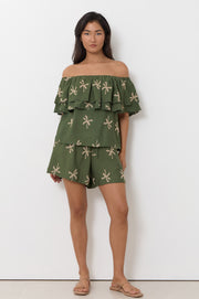 Kalani Embroidered Palm Top (Green)