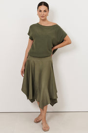 Rosetta Handkerchief Skirt (Khaki)