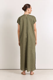 Cleo Linen Maxi Dress (Khaki)
