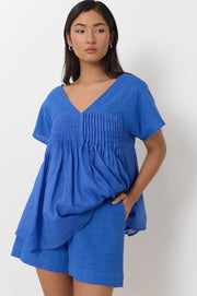 Haven Lace Pattern Short (Blue)