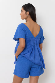 Haven Lace Pattern Short (Blue)