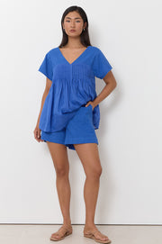 Haven Lace Pattern Short (Blue)