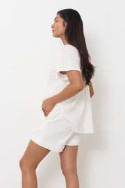 Haven Lace Pattern Short (White)