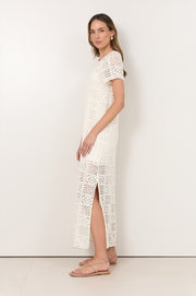 Lottie Lace Maxi Dress (Cream)