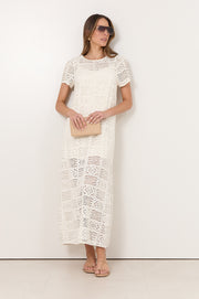 Lottie Lace Maxi Dress (Cream)