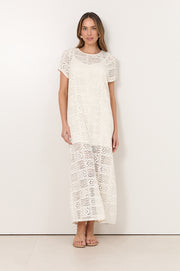 Lottie Lace Maxi Dress (Cream)