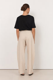Audrey Pinstripe Tapered Pant (Stone)