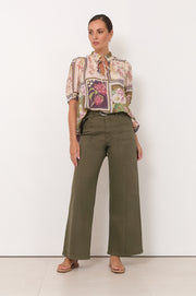 Adele Wide Leg Jean (Khaki)