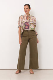 Adele Wide Leg Jean (Khaki)