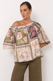 Kelsey Austria Print Off Shoulder Top (Print)