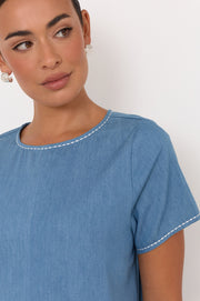 Lottie Lightweight Denim Maxi Dress (Light Denim)