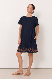 Lexi Lightweight Denim Short Dress (Denim)
